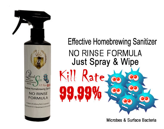 500 ml JR QuickSan Antibacterial Multi-Purpose Cleaner for beer brewing sanitizing NO RINSE FORMULAR JUST SPRAY AND WIPE